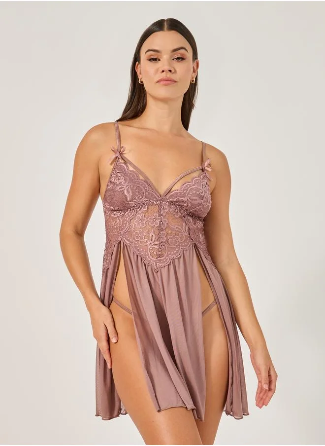 Styli Styli Lace Babydoll Lingerie
