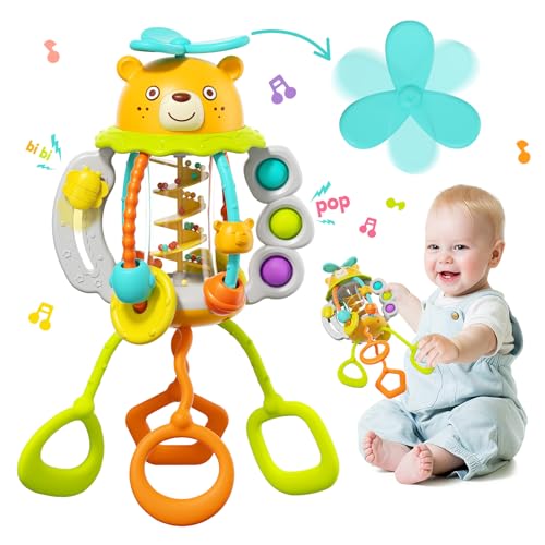 HOLA Montessori Toys for 1 Year Old BoysRattle Teething Baby Toys 06 612 Months Silicone Pull String Sensory Toys for 1 Year Old Girl Gifts Christmas Stocking Stuffers - Image 1
