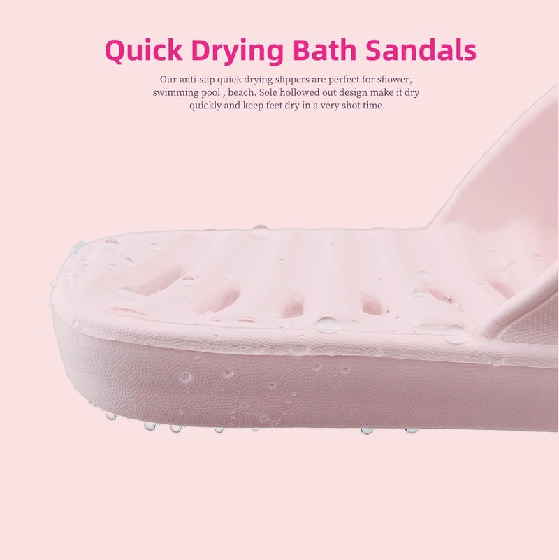 Excefore Quick-Drying Shower Slippers for Women and Men, Anti-Slip Water Resistant Bath Sandals, Lightweight Comfortable Pool Shoes, Beach Flip Flops for Summer and Spa, Usesize to 40-41 - Image 4