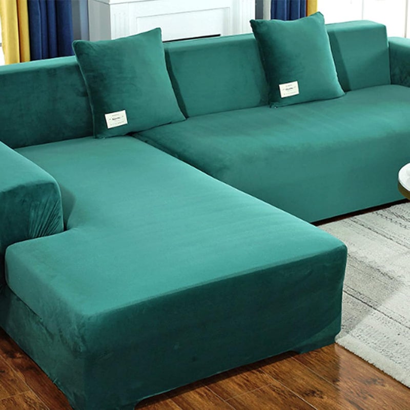2PCS Pillowcase Sofa Cushion Pillow Cover NO Pillow 45 x 45cm Washable Furniture Protector Thick Plush Soft and Durable Pillowcase Suitable for Sofa（Dark Green） - Image 3