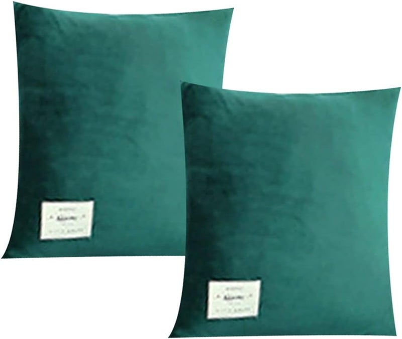 2PCS Pillowcase Sofa Cushion Pillow Cover NO Pillow 45 x 45cm Washable Furniture Protector Thick Plush Soft and Durable Pillowcase Suitable for Sofa（Dark Green） - Image 1