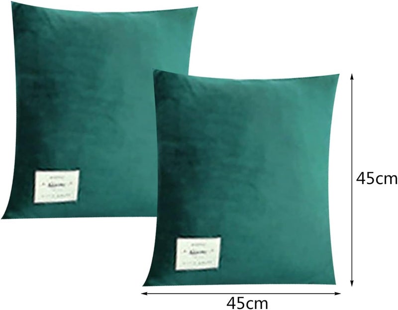 2PCS Pillowcase Sofa Cushion Pillow Cover NO Pillow 45 x 45cm Washable Furniture Protector Thick Plush Soft and Durable Pillowcase Suitable for Sofa（Dark Green） - Image 2