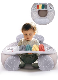 Generic Baby Inflatable Seat with Cover for Babies 3-36 Months, Portable Baby Chair Sit Me Up Floor Seat with Detachable Activity Sensory Tray, Baby Seats for Sitting up, Piano  - Image 1