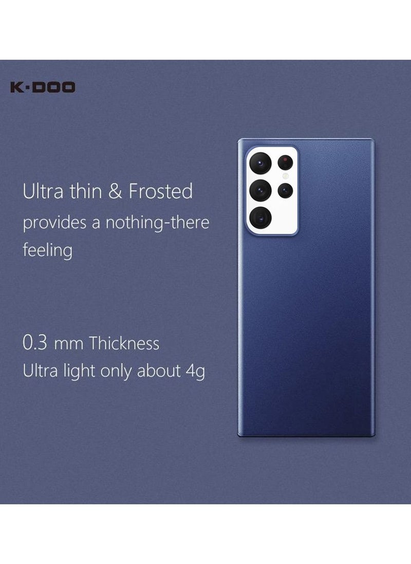 K-Doo - Air Skin Case Ultra Slim Back Cover Skin for Samsung Galaxy S22 Ultra Frosted Anti Slip Full Coverage Blue - Image 1