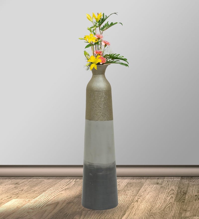 Vedas Exports Multicolor Xiti Metal Floor Vase Home Decor Size 75 x 28 inches - Image 1