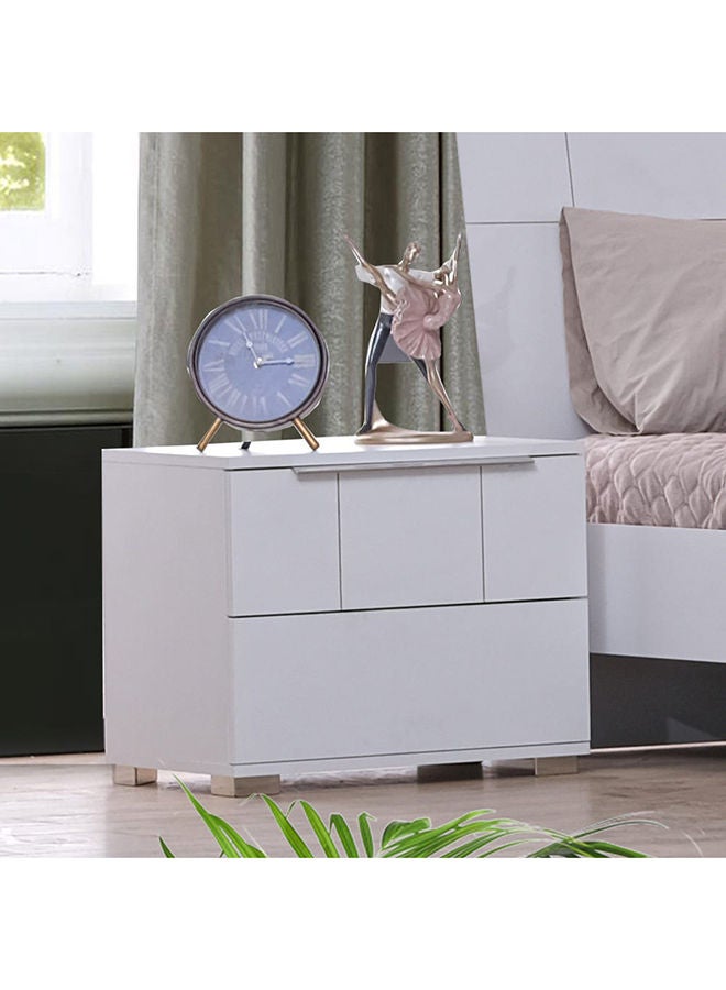 DANUBE HOME Brooklyn Night Stand Multifunctional Bedside Table Space Saving Nightstand End Table Storage Modern Design Furnitures for Bedroom - White - Image 4