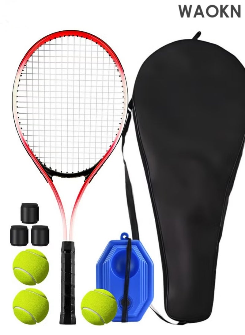WAOKN Adult Tennis Racket Set,Tennis Trainer with String Rebound Tennis Recreational Adult Tennis,Beginner Tennis Training with Racket,Racket Bag, Tennis Trainer,Outdoor Sports Set . - Image 1
