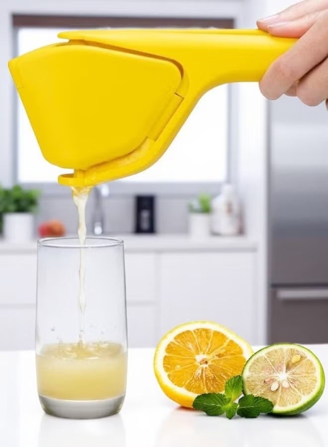 عصارة ليمون قابلة للطي، عصارة حمضيات وليمون يدوية مع مصفاة مدمجة، ضغط سهل باليدين، تصميم مسطح موفر للمساحة، أداة مطبخ محمولة (قطعة واحدة) - Image 1