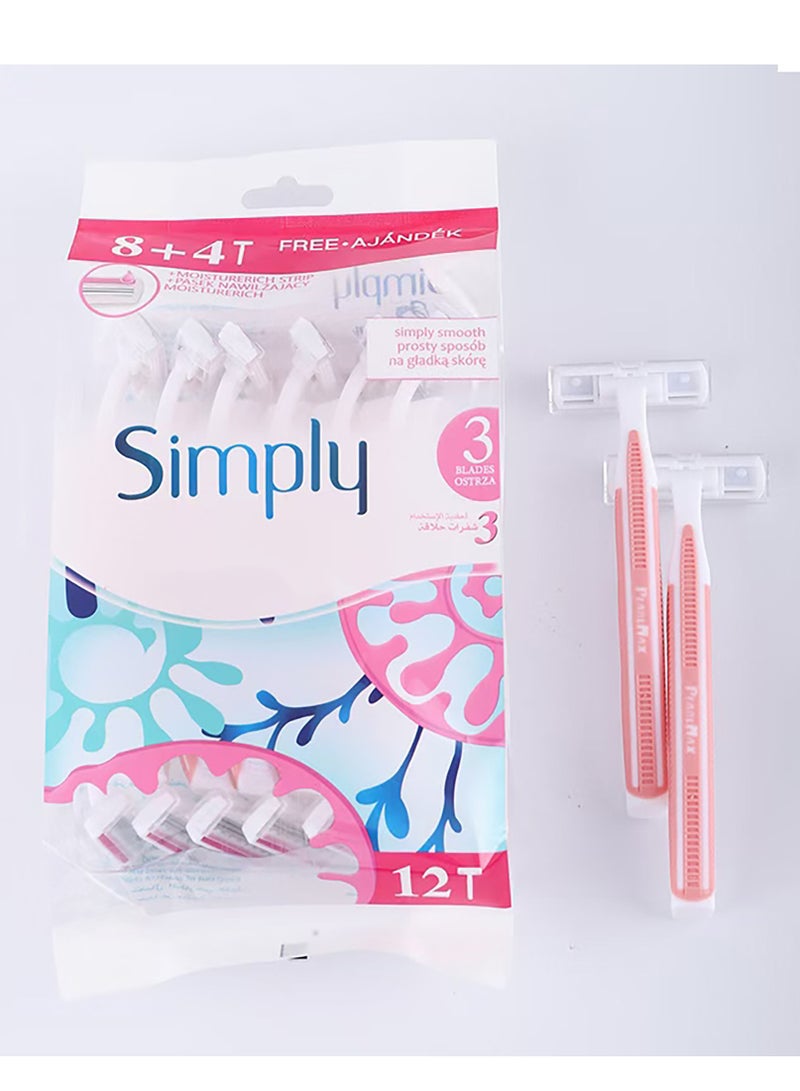 سيمبلي أمواس سيمبلي مكونة من 8+4 قطع وردي - Image 2