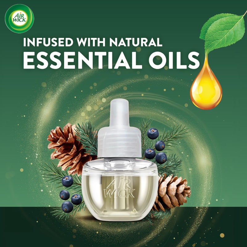 Air Wick Plug In Scented Oil Refill, Infused with Essential Oils, Plug In Air Fresheners for Home, Fresh Pine & Juniper, 4 ct - Image 3