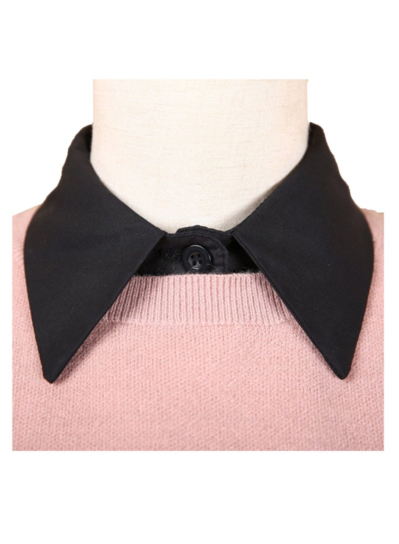 Fake Collar Detachable Collar Blouse Half Shirts Faux False Collar for Women and Girls（Black）  - Image 2