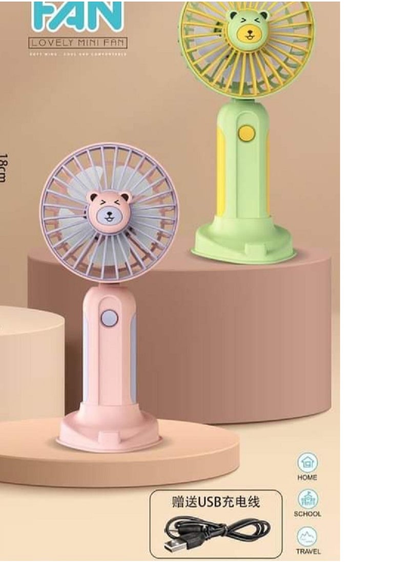 Generic - A small portable fan that works with a charger and a mobile holder, random color - Image 1