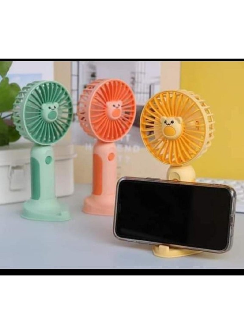 Generic - A small portable fan that works with a charger and a mobile holder, random color - Image 1