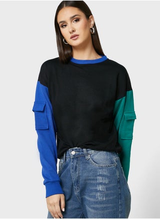 Colorblock Sweatshirt With Pockets - pzsku/ZCF839084122DBF6B3DC5Z/45/_/1696095480/58b96f9c-0cd4-4c98-8934-e64f7ee8e6a0