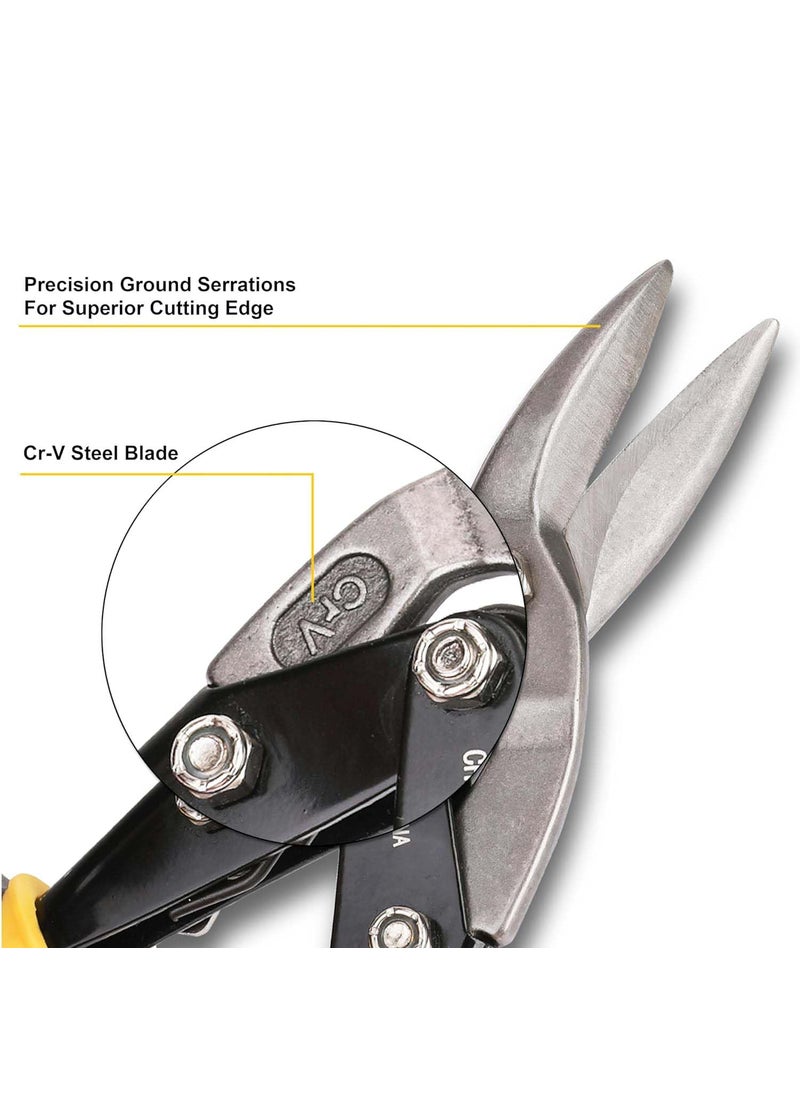 UPTODATETOOLS UPTODATETOOLS 10 Straight Aviation Snips Metal Shears Tin Metal Cutting Shears  - Image 4