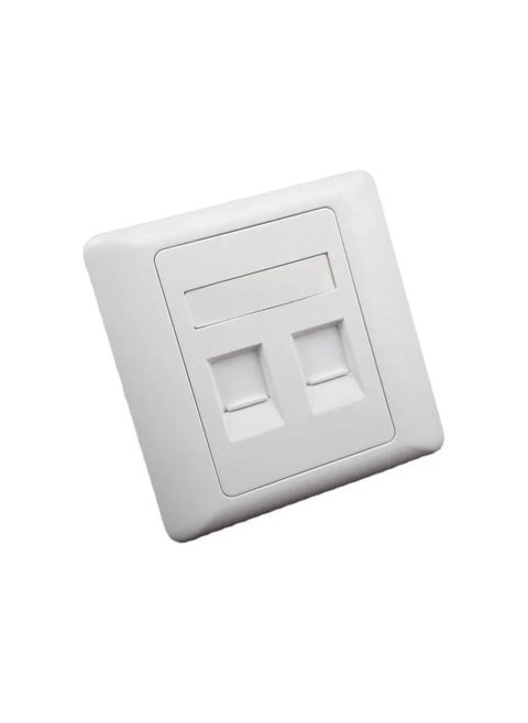 Computer Network LAN CAT6 Outlet RJ45 Wall Socket Plate Ethernet Panel Faceplate, 2 port Face Plate