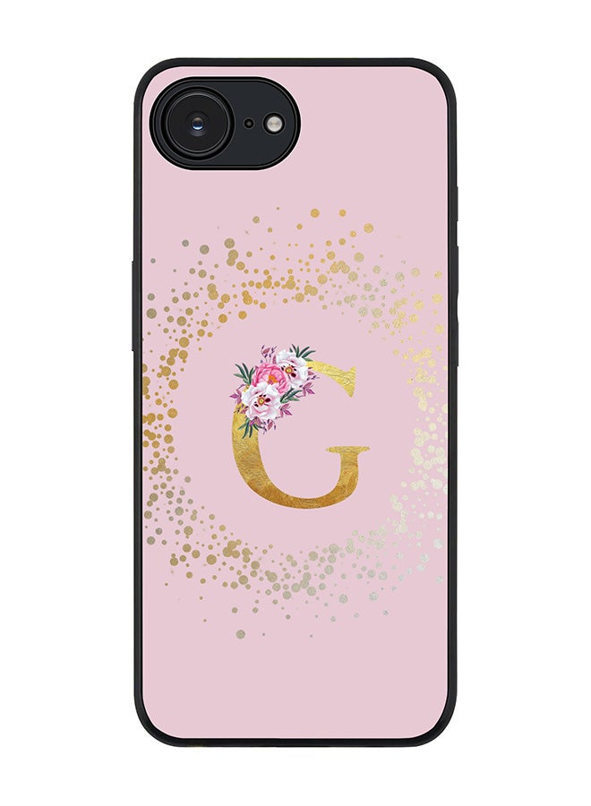 Stylizedd For Apple iPhone 16e Case,Slim fit Camera Protection, Shockproof Thin Phone cover  - Custom Monogram Floral - G  (Pink ) - Image 1