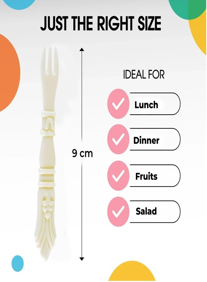 YUIOP - Petals Fork Set - 24 Reusable Sticks with Container - Elegant Design - Durable Plastic - Ideal for Lunch, Dinner, Fruits, Salad - Image 4