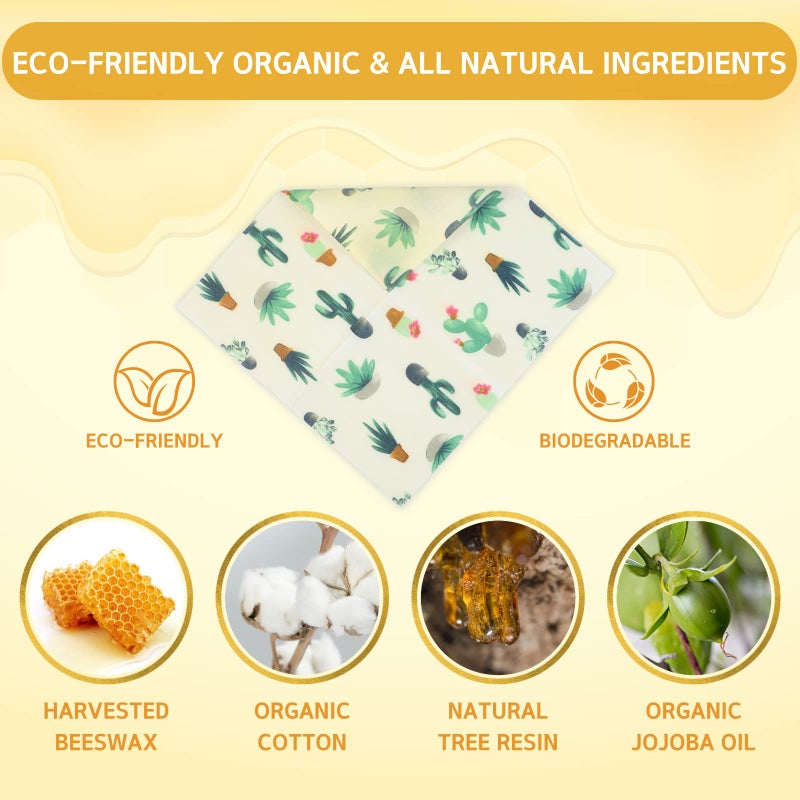 BYTTME Reusable Beeswax Wrap - 9 Pack Beeswax Wraps for Food  Eco-Friendly Beeswax Food Wraps  Bread Sandwich Wrapper - Organic  Sustainable  Zero Waste  Reusable Plastic-Free Food Wrap  1XL  3M  5S - Image 2