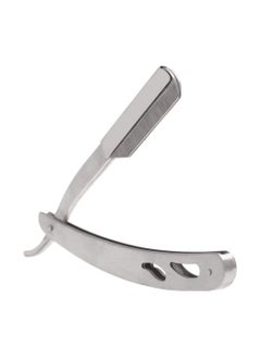 KHAJUL Professional Cut Straight Razor, Single Blade Barber Quality Moustache & Beard Shaving Razor Silver  - Image 4