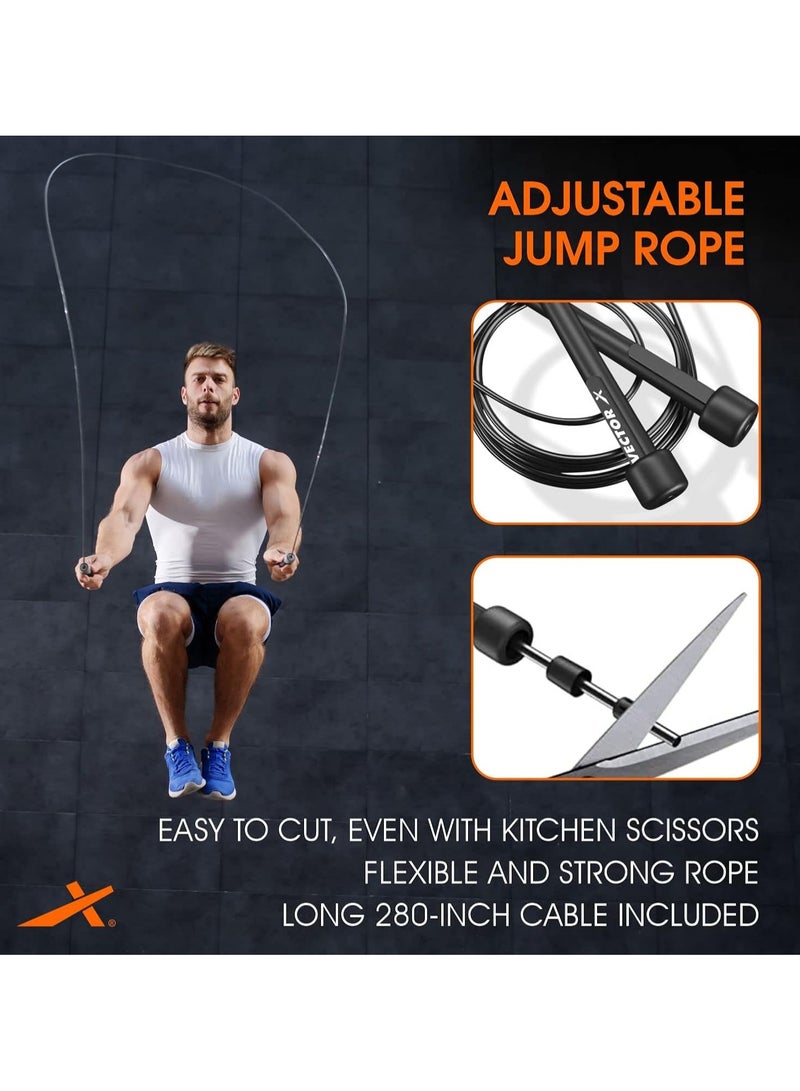 Vector X Skipping Rope | Free Size -Adjustable | Material -Nylon | For Cardio Workout | Warmup | Weight Loss | Training | Jump Rope for Exercise | Exercise Rope | Unisex - Image 5