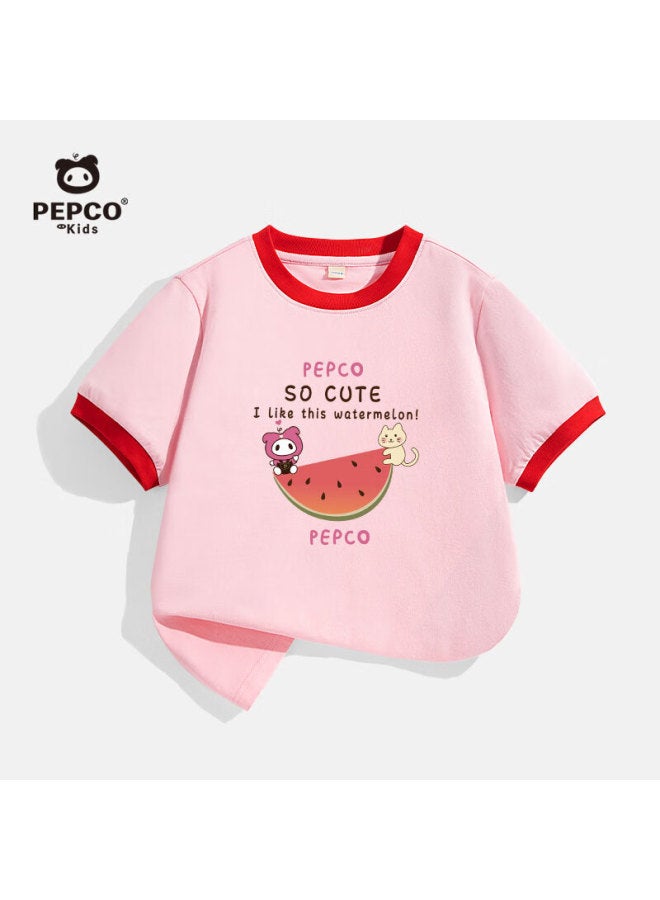 Pepco Girls' Short-sleeve T-shirt, Summer Style For Little Girls, Collection, Pure Cotton Contrasting Color Casual Half-sleeve Children's Summer Wear, Stylish Top - Image 5