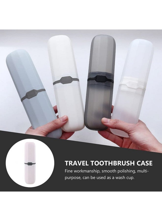 Cabilock 4 Pcs Toothbrush and Toothpaste Travel Case Portable Toothbrush Holders Brush Case Toothpaste Storage Box for Travel Camping Business Assorted Color - Image 2