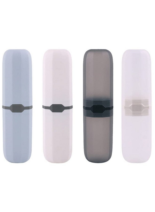 Cabilock 4 Pcs Toothbrush and Toothpaste Travel Case Portable Toothbrush Holders Brush Case Toothpaste Storage Box for Travel Camping Business Assorted Color - Image 1