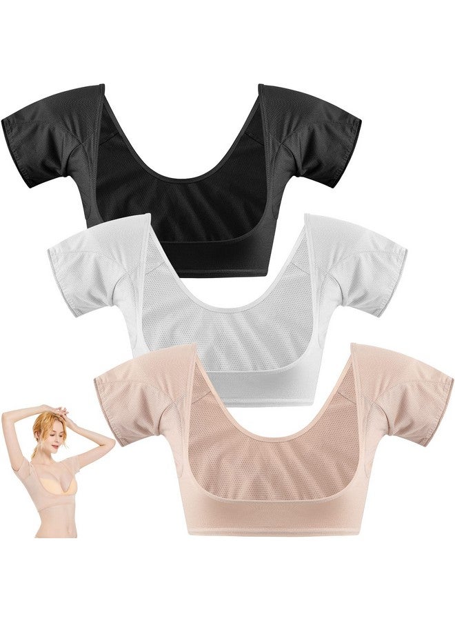 Zhanmai 3 Pcs Underarm Sweat Vest Armpit Sweat Proof Pads For Under Armpits Sweat Underarm Sweat Proof Pads For Women(White, Black, Beige, Medium) - Image 1