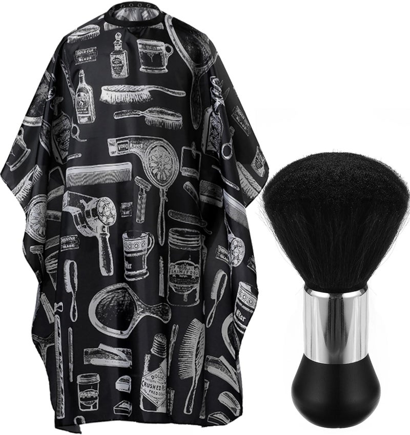 Borogo Professional Hair Cutting Cape with Neck Duster Brush, Salon Barber Cape, Hairdressing Accessories Floral Print - Image 1