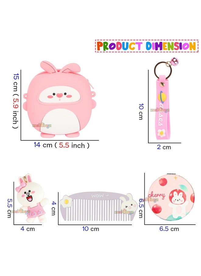 Zest 4 Toyz Kids Makeup Bags Silicon Bag with Mirror Comb & Keychain Cartoon Shape Design Cosmetic Bag for Kid Girls & Women/Cross Body Bag for Kids Girls (Pink) - pzsku/ZCF83D33898AF178EA4ECZ/45/_/1738306407/b1abd180-b418-4793-90bb-99e48c4501fe