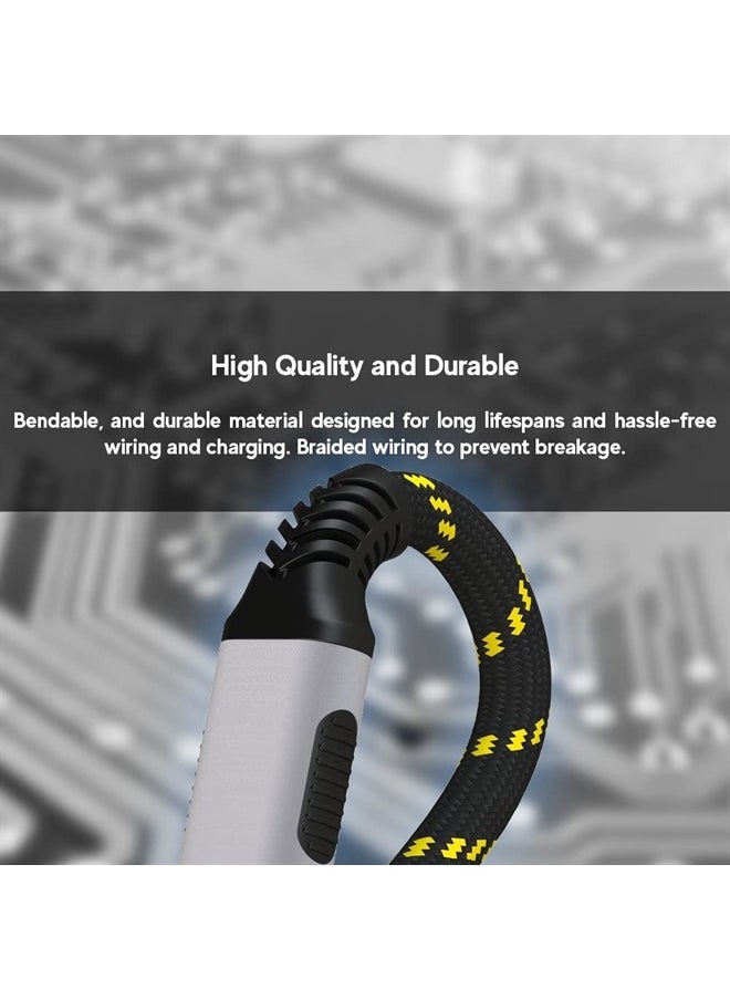 USB 4.0 240W Fast Charging 40Gbps Data Type-C Cable - Thunderbolt 3/4 Compatible, 8K@60Hz Video, Durable Sleeved Jacket - for All USB-C Devices, Hub, eGPU, Gaming PC (4ft/1.2m) Black/Yellow