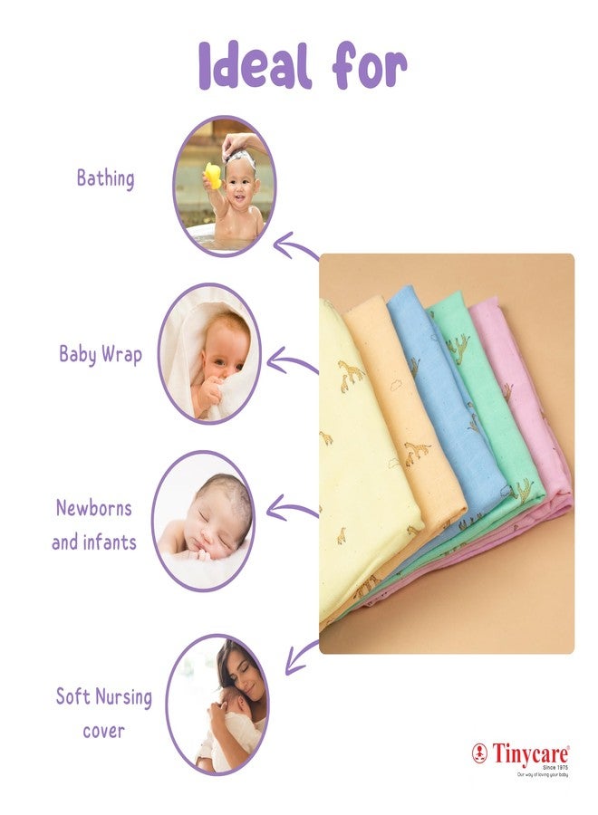 Tinycare Cotton Bath Towel for New Born Baby, Extra Soft Muslin Fabric Printed Towel for Kids/Toddler/Infants 33 x 19cm, Quick Absorbent, Reusable Regular Towel (Blue- Pack of 1) 0-12 Months - Image 3
