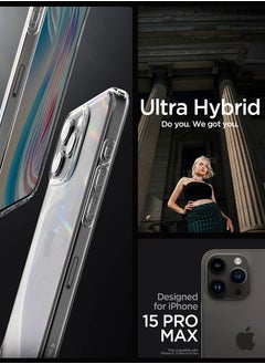 Spigen Ultra Hybrid for iPhone 15 Pro MAX Case Cover - Crystal Clear  - Image 2