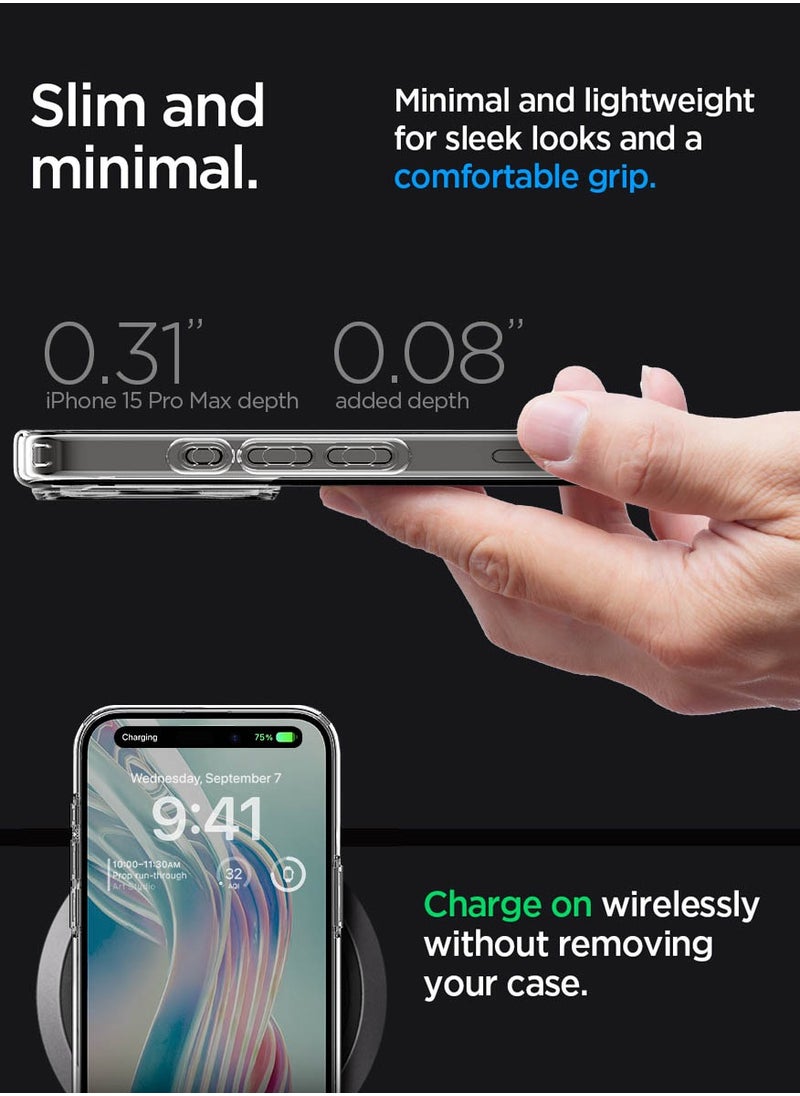 Spigen - Ultra Hybrid for iPhone 15 Pro MAX Case Cover - Crystal Clear - Image 1