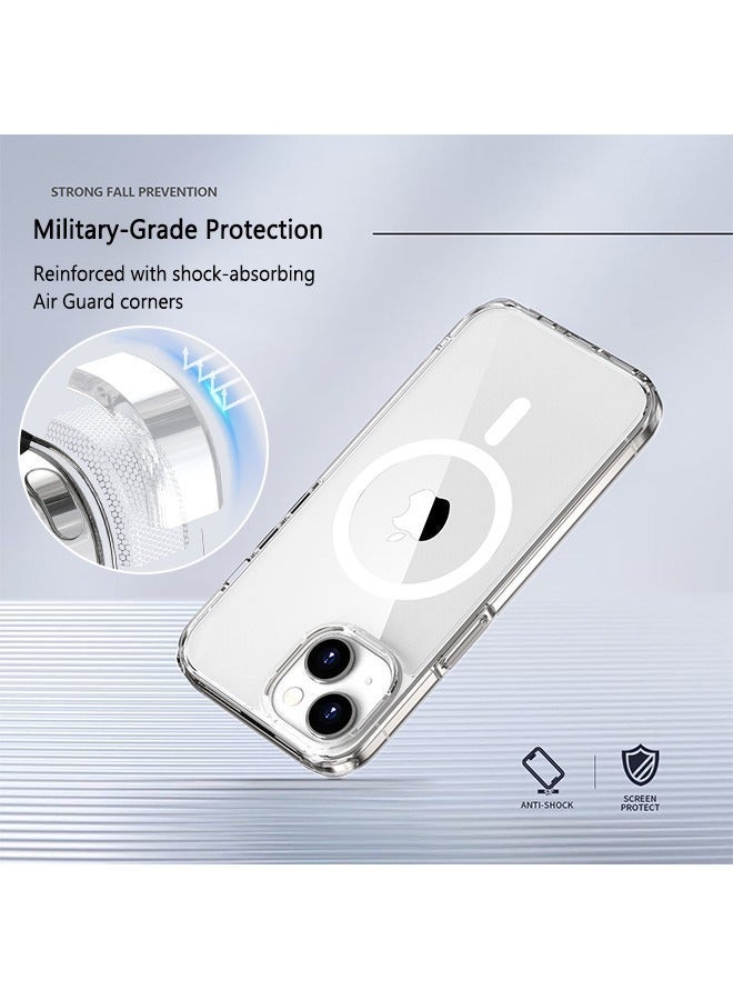 X-level Magnetic Case for iPhone 15 Compatible with MagSafe Wireless Charging, Shockproof Phone Bumper Cover Oil-Proof Non-Yellowing Anti-Scratch Clear Back - Image 4