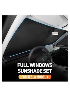 Y&D 8PCS Sunshade Set for Tesla Model Y, Full Range Whole Vehicle Windows Sun Shade Kit, Front & Rear Windshield Triangular Side Foldable Insulation Cover Y Accessories 2019-2023  - Image 5