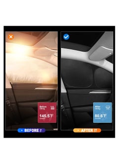 Y&D 8PCS Sunshade Set for Tesla Model Y, Full Range Whole Vehicle Windows Sun Shade Kit, Front & Rear Windshield Triangular Side Foldable Insulation Cover Y Accessories 2019-2023  - Image 2
