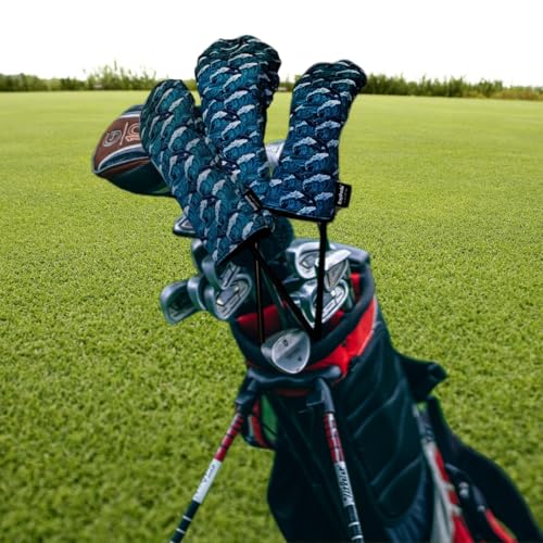 ROYMADE Golf Club Head Covers 3 Pack Waterproof Cloth Head Covers for Driver/Fairway Wood/Hybrid Fit All Golf Clubs Headcover #1#3#5 for All Brands (Dolphins Style) - Image 4