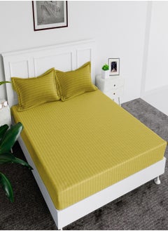 MAXQON 2-Set Fitted Bed Sheets +  Pillow Covers, King/Queen/Double/Single Sizes, Color Gold  - Image 2