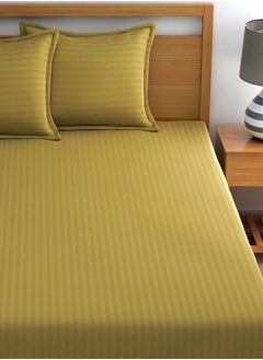 MAXQON 2-Set Fitted Bed Sheets +  Pillow Covers, King/Queen/Double/Single Sizes, Color Gold  - Image 5