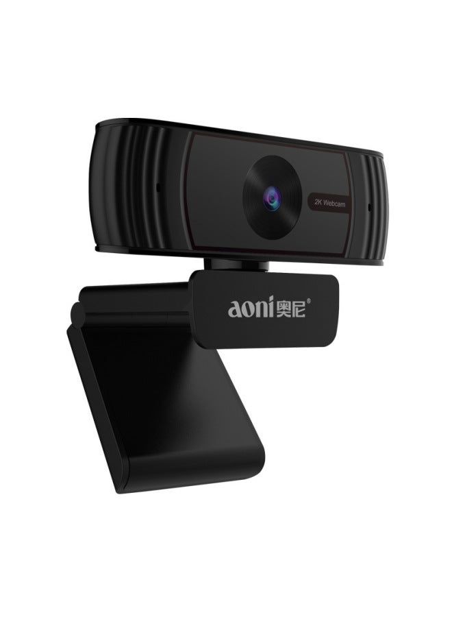 Aoni Oni C39 Computer Camera 2K Ultra HD Built-in Microphone Postgraduate Entrance Examination Re-examination Video Conference-Color:Black - Image 5