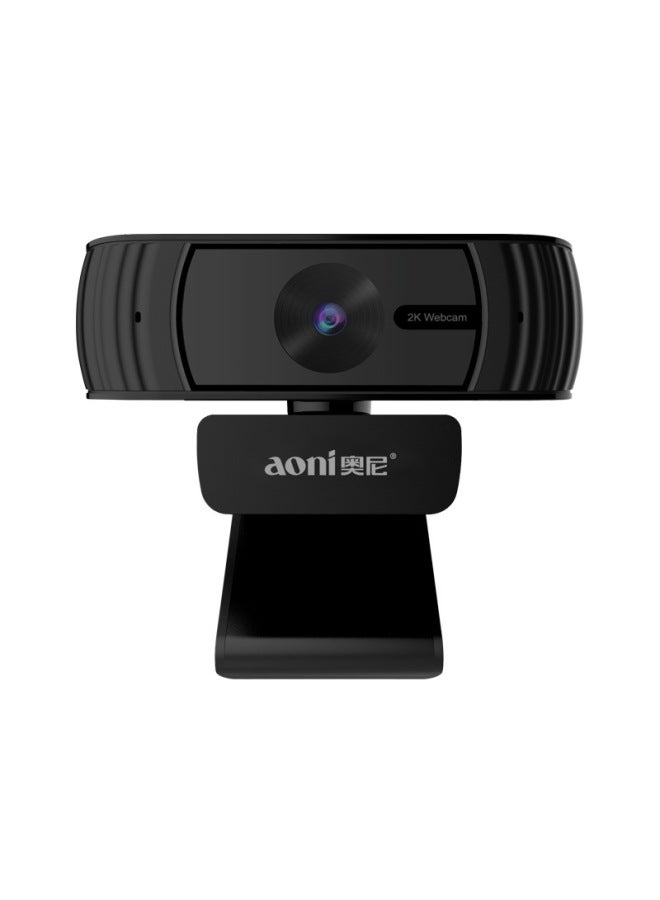 Aoni Oni C39 Computer Camera 2K Ultra HD Built-in Microphone Postgraduate Entrance Examination Re-examination Video Conference-Color:Black - Image 3