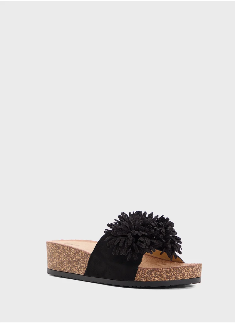 Ginger Oversized Floral  Flat Sandal