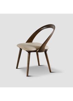 Wesley Dining Chair Beige & Dark Walnut Legs