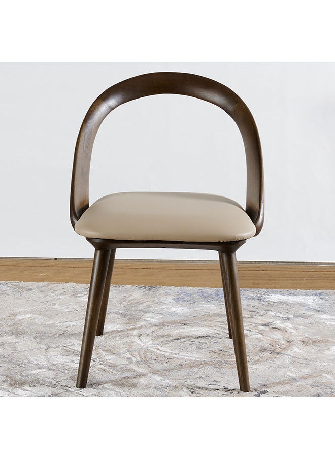 AL HUZAIFA FURNITURE - Wesley Dining Chair Beige & Dark Walnut Legs - Image 1