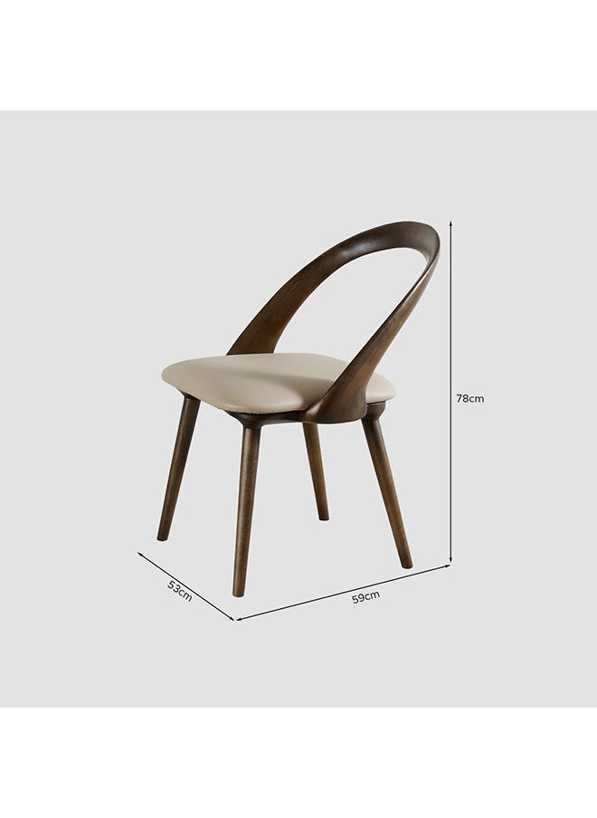 AL HUZAIFA FURNITURE - Wesley Dining Chair Beige & Dark Walnut Legs - Image 1