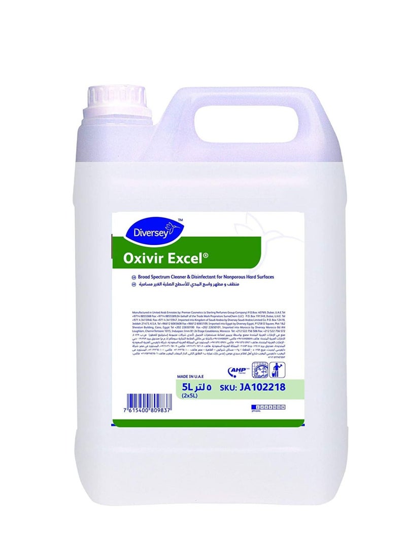 Diversey - Oxivir Excel Cleaner & Disinfectant Concentrate - For Hard & Soft Surfaces - 5L