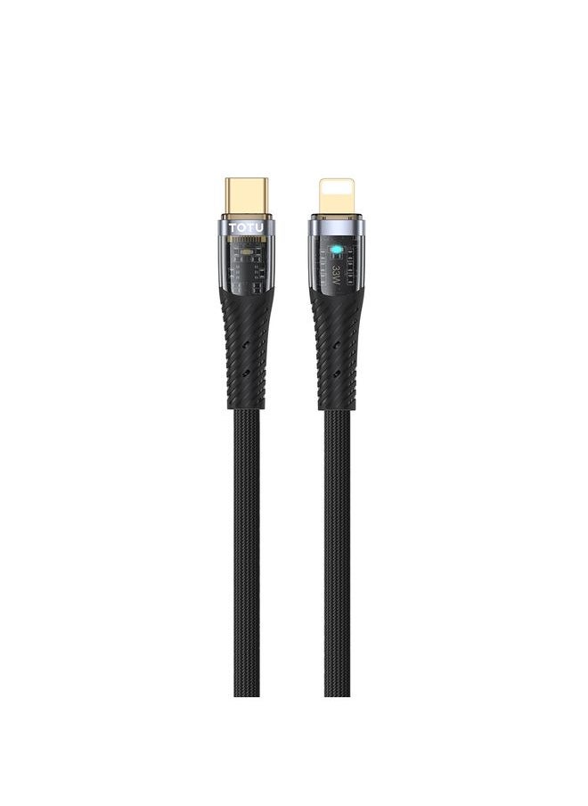 Nillkin TOTU CB-8-PD 33W USB-C/Type-C to 8 Pin Transparent Braided Data Cable, Length: 1.5m  - Image 1