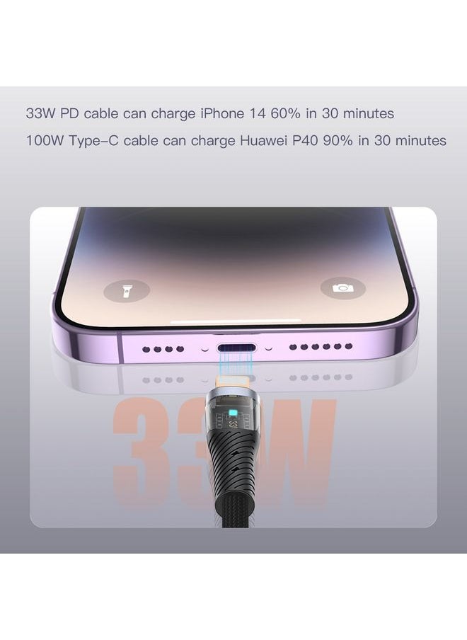 Nillkin TOTU CB-8-PD 33W USB-C/Type-C to 8 Pin Transparent Braided Data Cable, Length: 1.5m  - Image 5